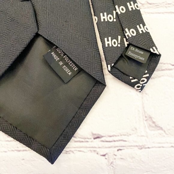 Dr. Seuss Black Ho Ho HO Christmas Santa Character Grinch BlackTie OS - Picture 5 of 8